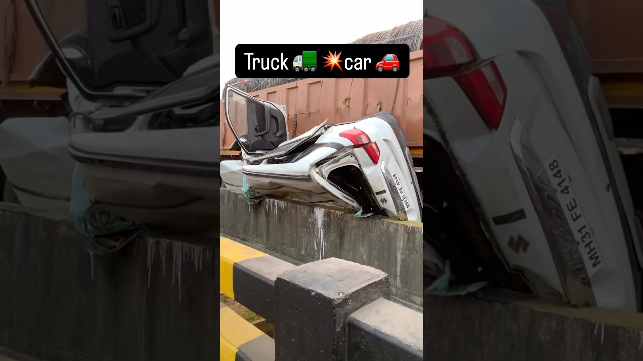 Brezza crash 🚗 💥 with Truck 🚚 #safety #accident #caraccident #accidents #trending #viral #shorts