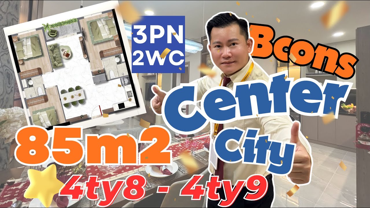 Review Căn Hộ Mẫu 3 Phòng Ngủ 85m2 | Bcons Center City – Phường Đông Hòa, TP.HCM