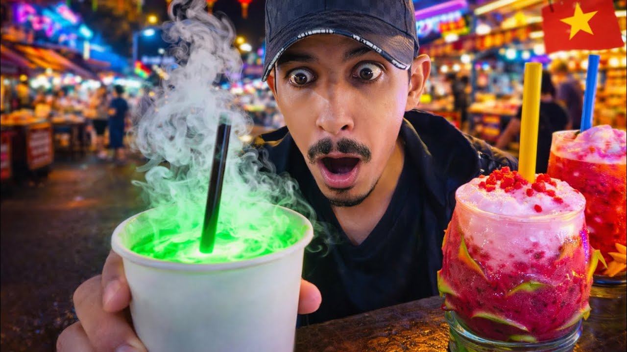 السوق الليلي في فيتنام وتجربة مشروبات غريبة! 😮🇻🇳