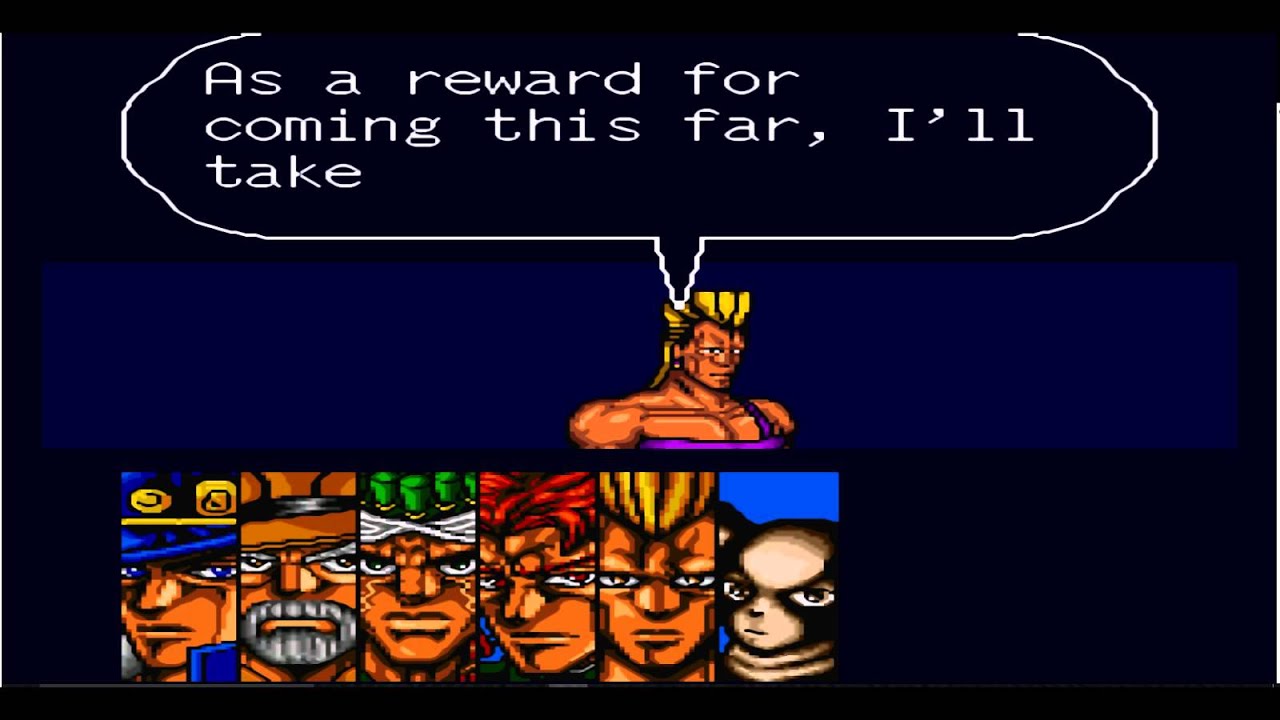 JoJo's Bizarre Adventure SNES Talk Only Run Dio Final Boss + Ending