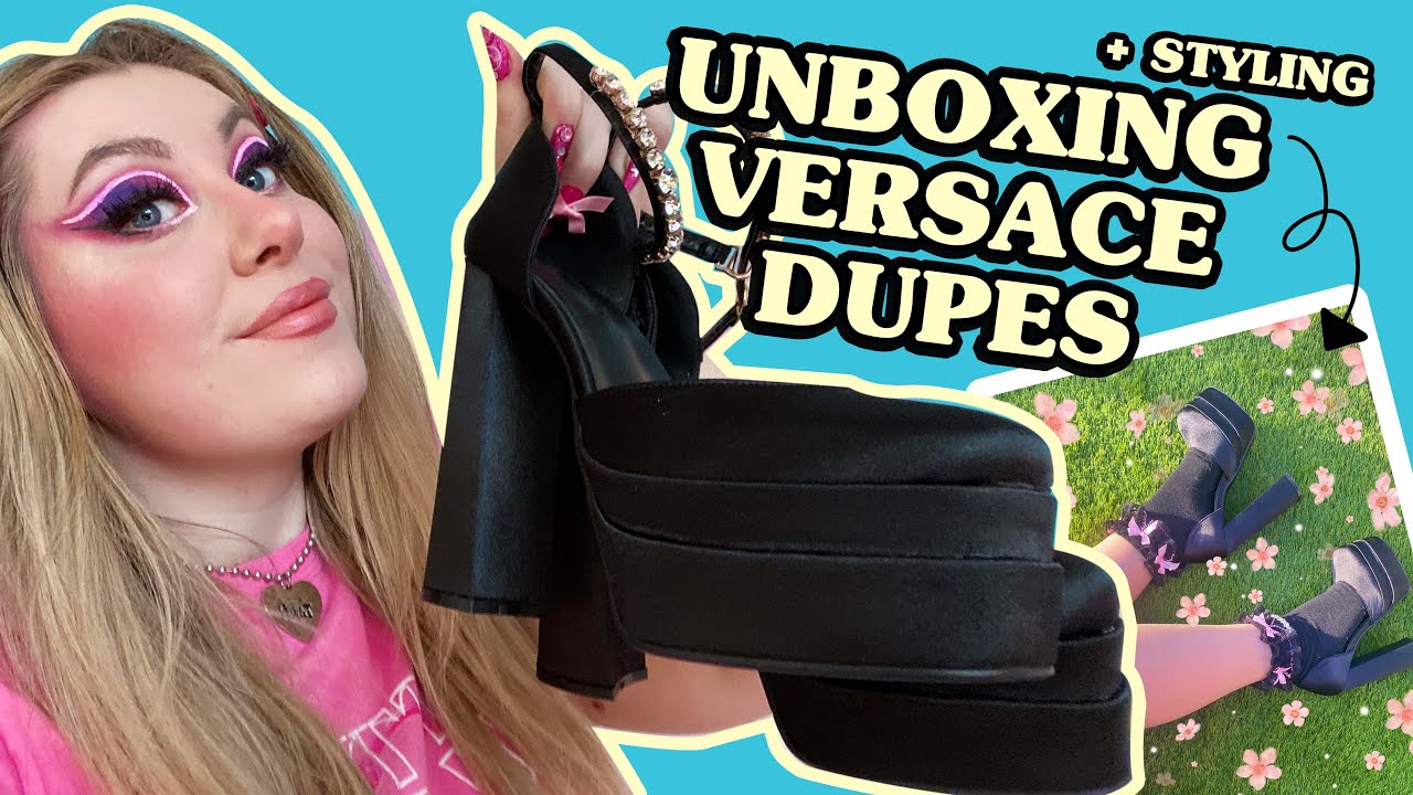 UNBOXING VERSACE PLATFORM HEELS (AliExpress Edition) - Versace Shoe Dupe Styled 2 Ways / Alt Fashion