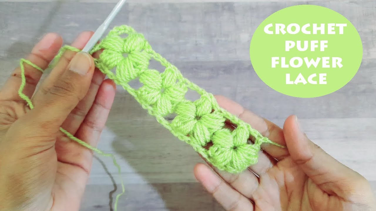How to crochet a puff flower lace? | Crochet With Samra