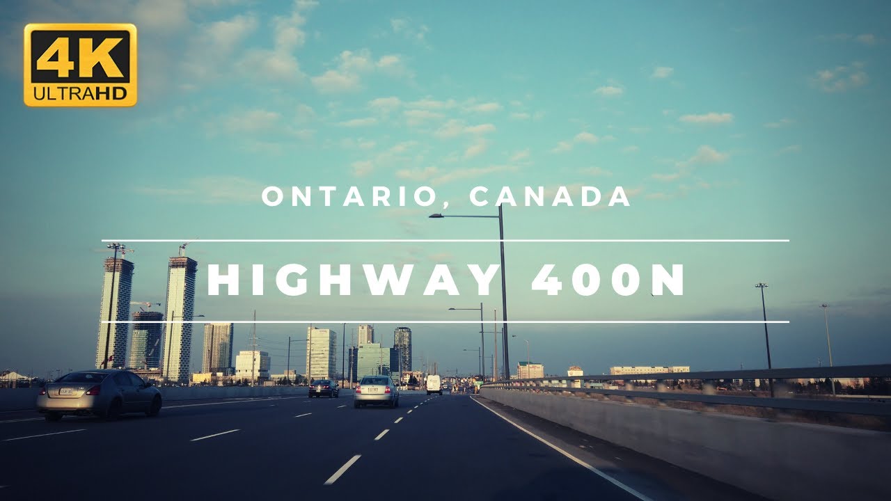 Driving on Highway 400 North in Canada - Woodbridge to Barrie, Ontario [4K] [ASMR]