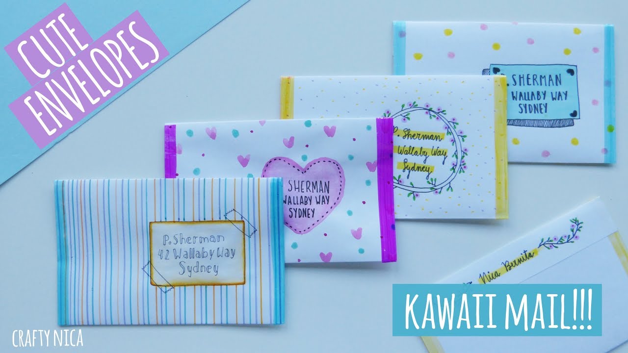 HOW TO MAKE ENVELOPES WITHOUT GLUE ❤ CUTE ENVELOPE ADDRESSING IDEAS❤ gifts for boyfriend