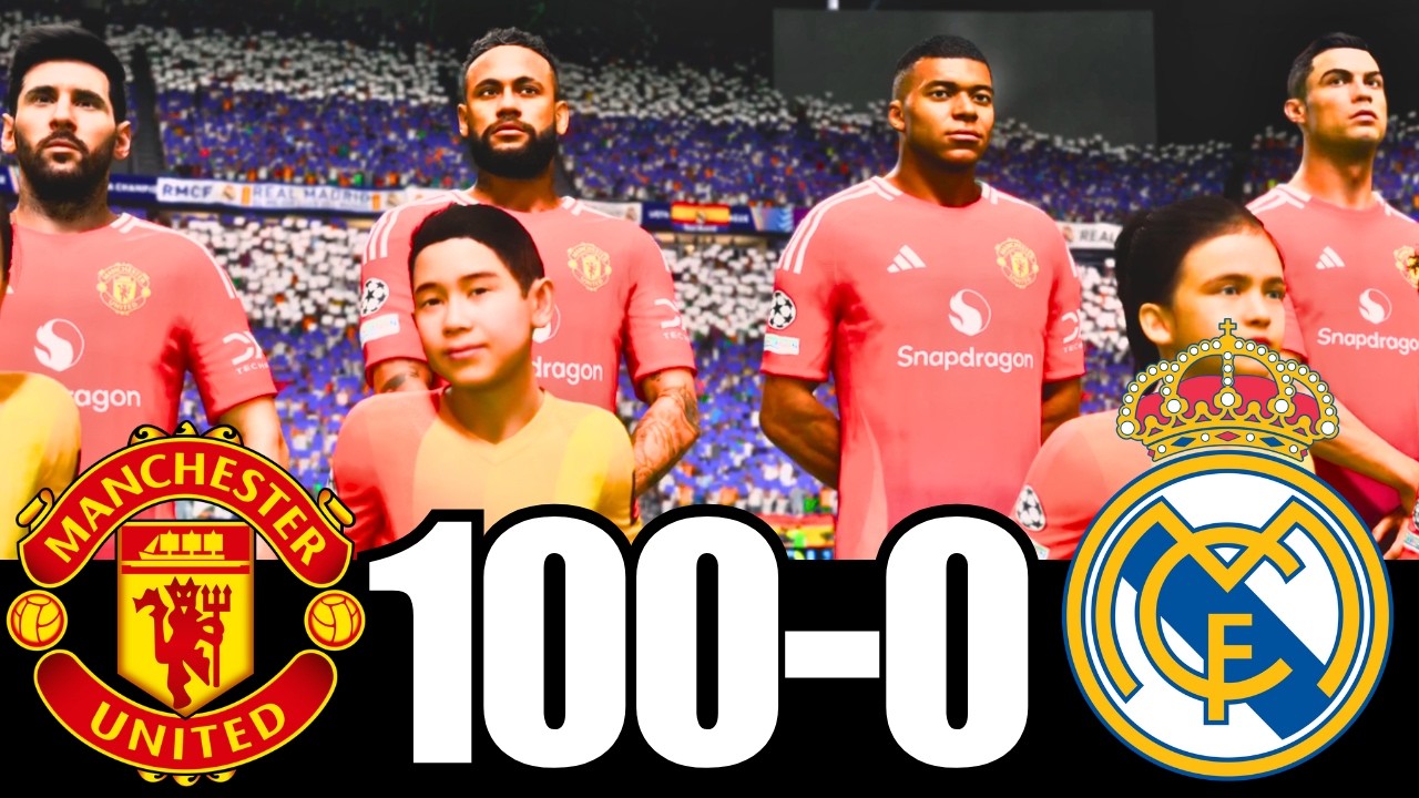 FC 25 -MESSI RONALDO NEYMAR & MBAPPE | ALL STARS | MANCHESTER UNITED 100-0 REAL MADRID