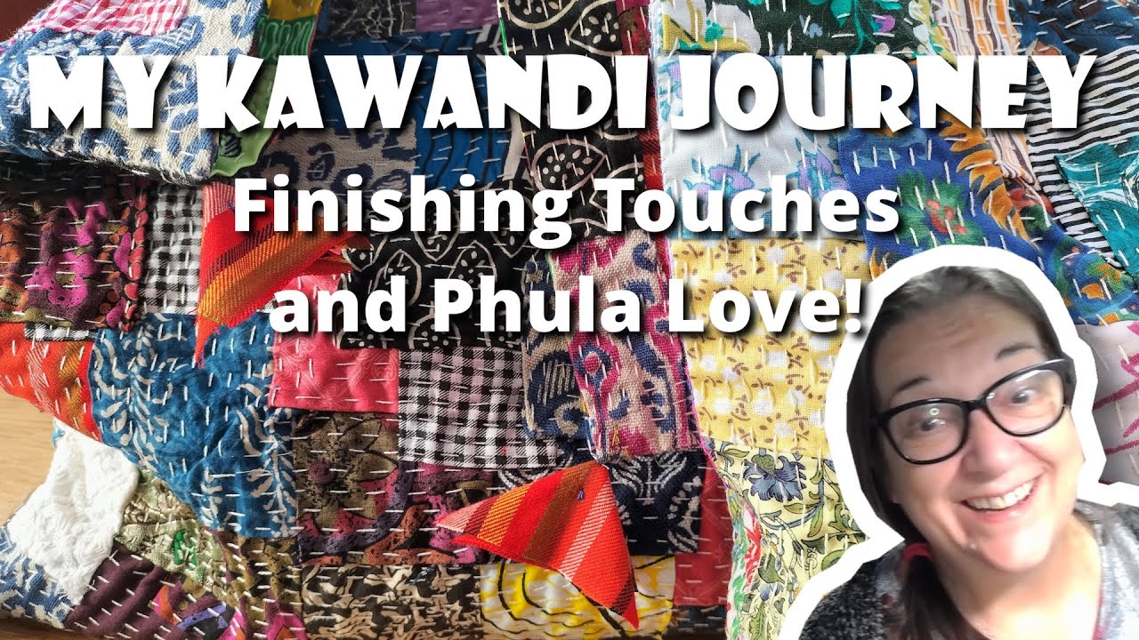 Adding phula to the corners to finish my Kawandi