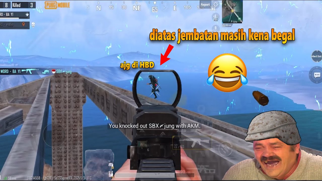 PUBG KOCAK 😂😂😂 kerjain musuh dari atas jembatan