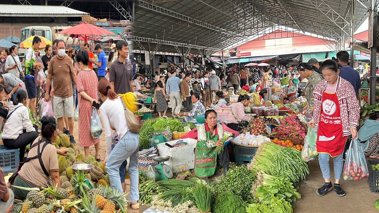 ຕະຫລາດເຊົ້ານະຄອນປາກເຊ/ตลาดเช้านครปากเช/Lao morning market in Pakse