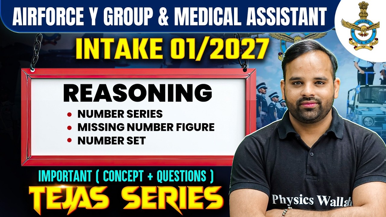 Airforce Y Group & Medical Asst. Reasoning | Number Series, Missing Number Figure, Number Set