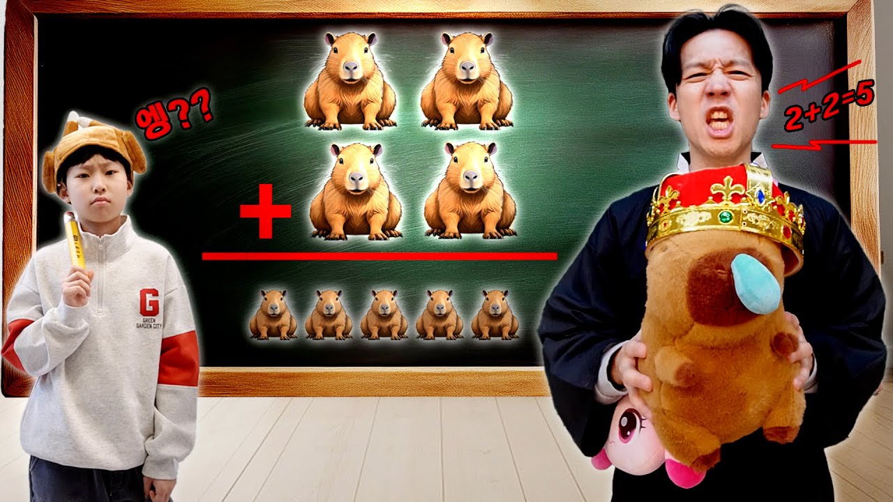 카피바라2+2=다섯마리? 아빠의 기적의 계산법!ㅋㅋㅋㅋㅋ(쇼츠 몰아보기)