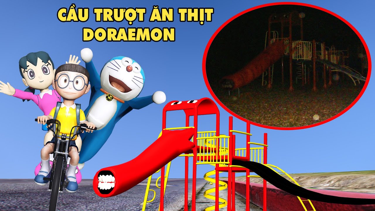 GTA 5 Cầu Trượt Ăn Thịt EXTRA SLIDE Xuất Hiện Trong C&ocirc;ng Vi&ecirc;n Vắng Bất Ngờ Gặp NOBITA V&agrave; DORAEMON