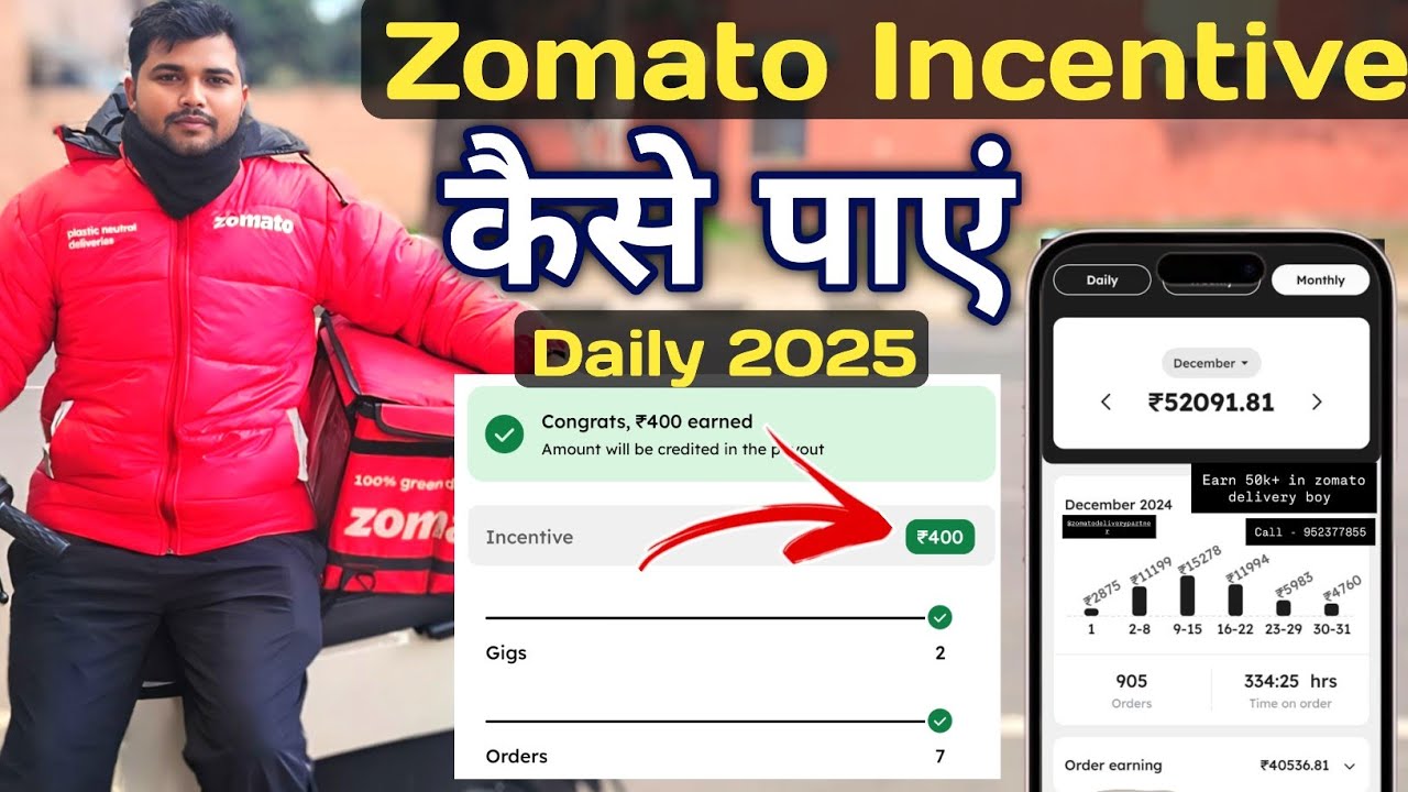 Zomato Gig Incentive Kaise Paye || Zomato gig incentive details 2025