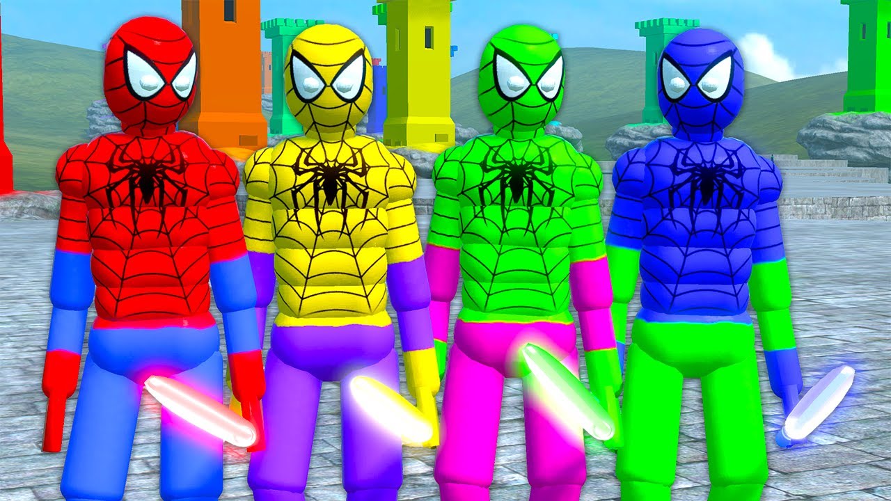 SPIDER-MAN GAME Epic Lightsaber Ragdoll Showdown!