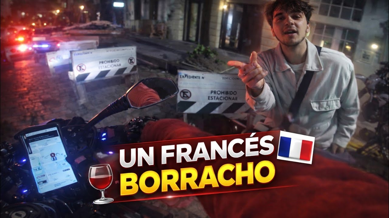LLEVE A UN FRANCES BORRACHO - UBERMOTO #MOTOVLOG 10 