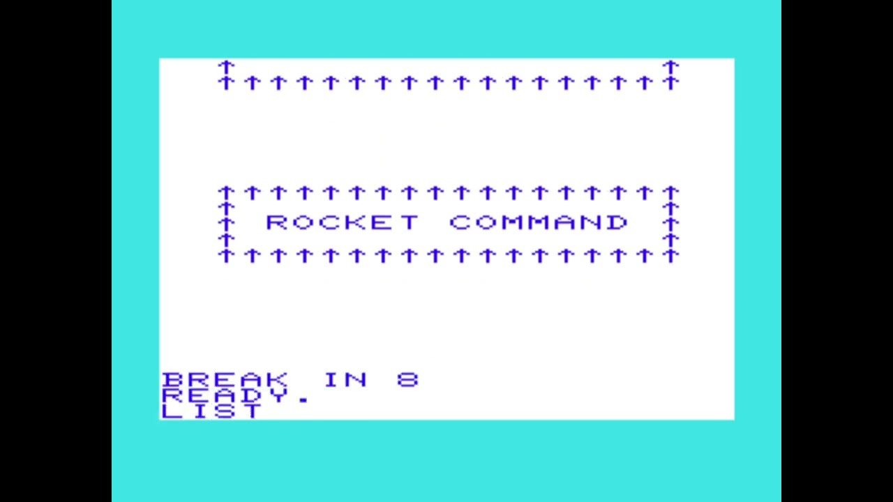 Rocket Command (1981) Commodore VIC20 game(by Duane Later)