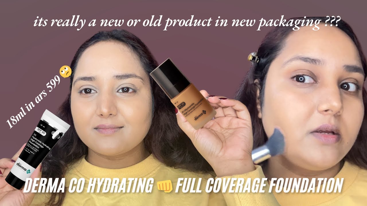 Most underrated foundation of 2024 💎The derma co 1% hyaluronic v/s 2% naicinamide foundation 🫧
