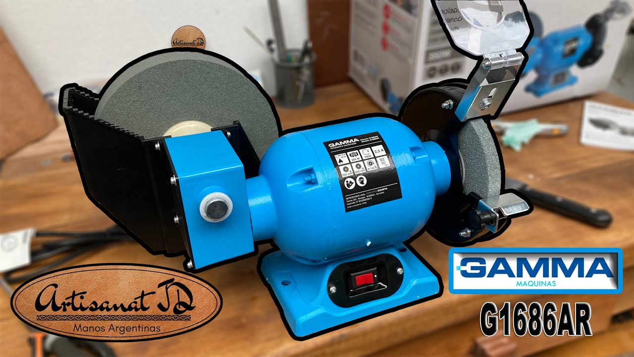 Sacando filo con amoladora combinada Gamma G1686AR