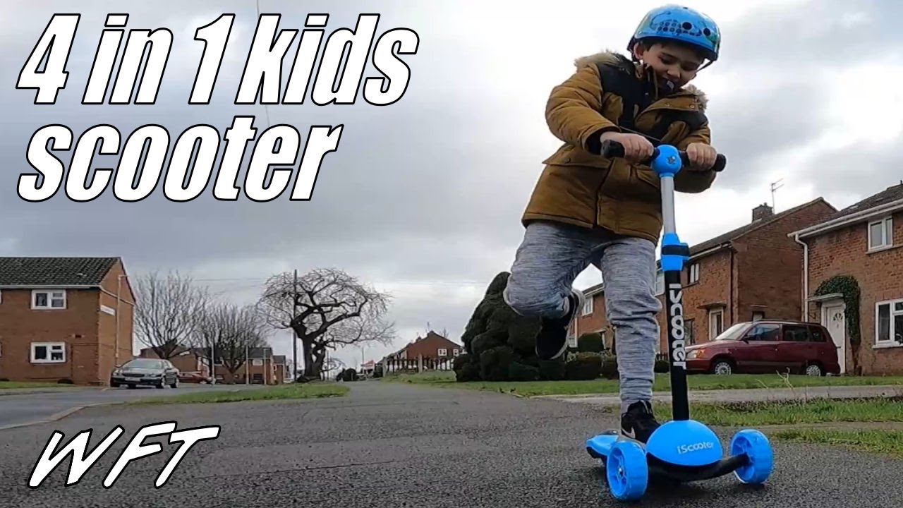 6 Year Old Unboxes and Tests iScooter 4 - in - 1 scooter