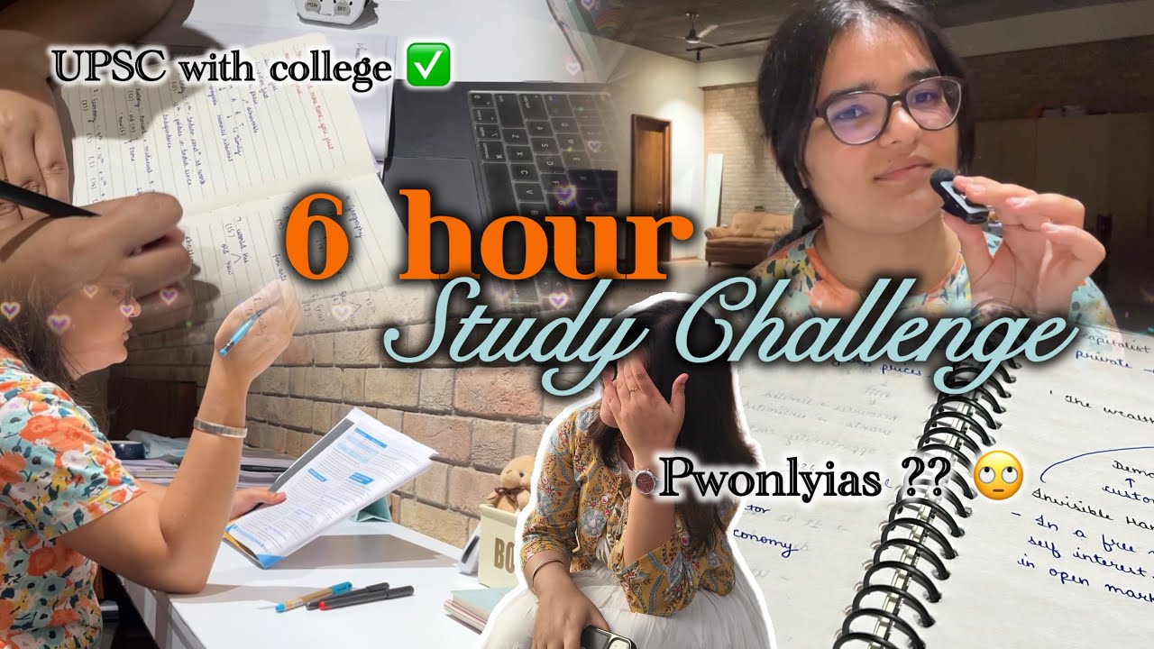 6 Hour Study Challenge | Realistic Study Vlog | UPSC CSE Aspirant | 📚 Study motivation ✨