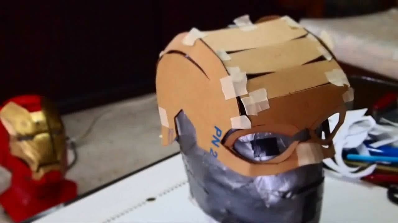 DIY Captain America Mask Part 1 - Cardboard (template) Costume How to