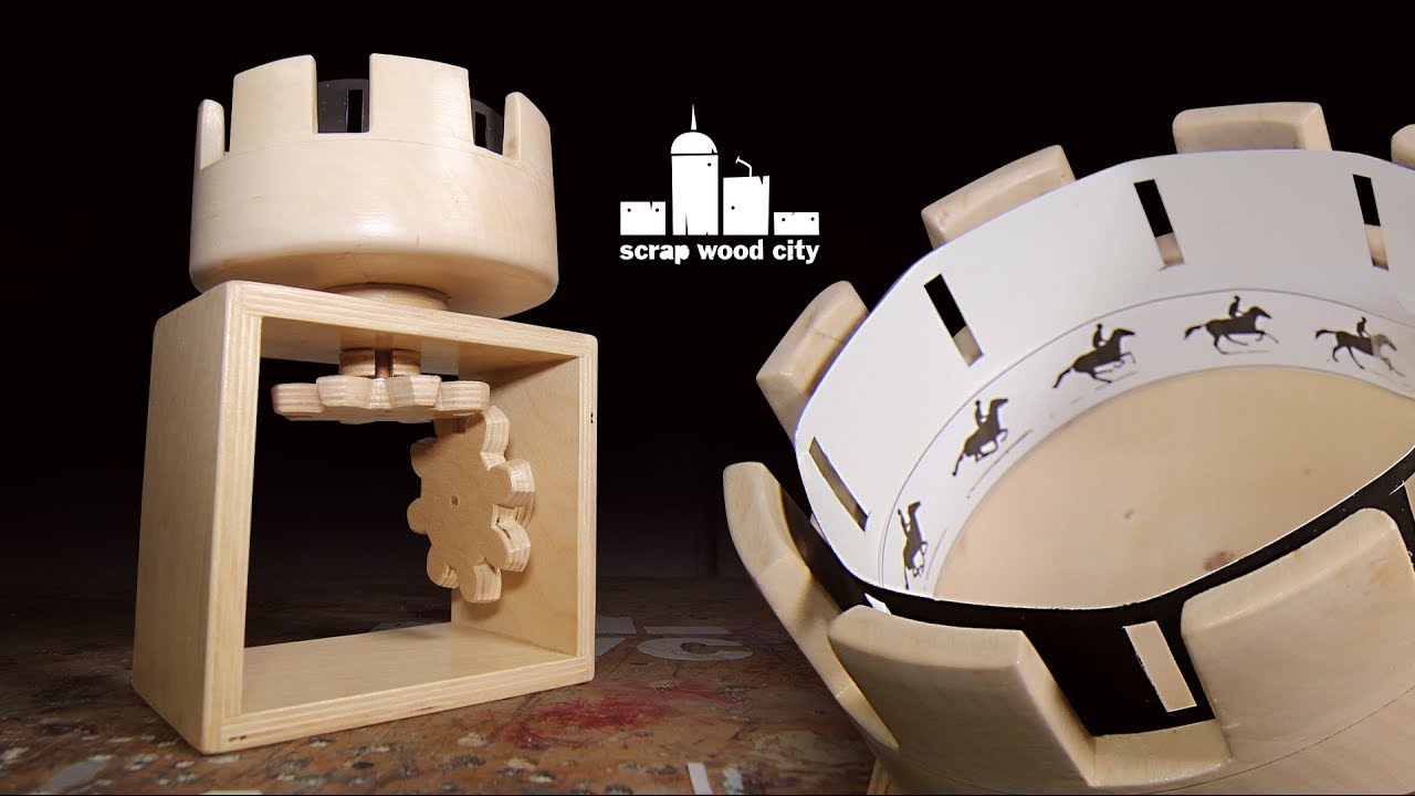 Making a wooden zoetrope with right angle gears - Animation toy