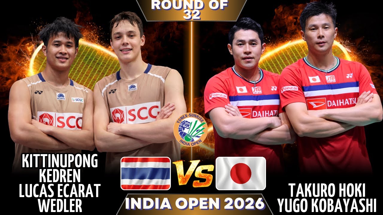 สู้ต่อไป! อย่ายอมแพ้ 🔥 KEDREN/WEDLER (THA) พบ HOKI/KOBAYASHI (JPN) | Yonex India Open 2026 Badminton