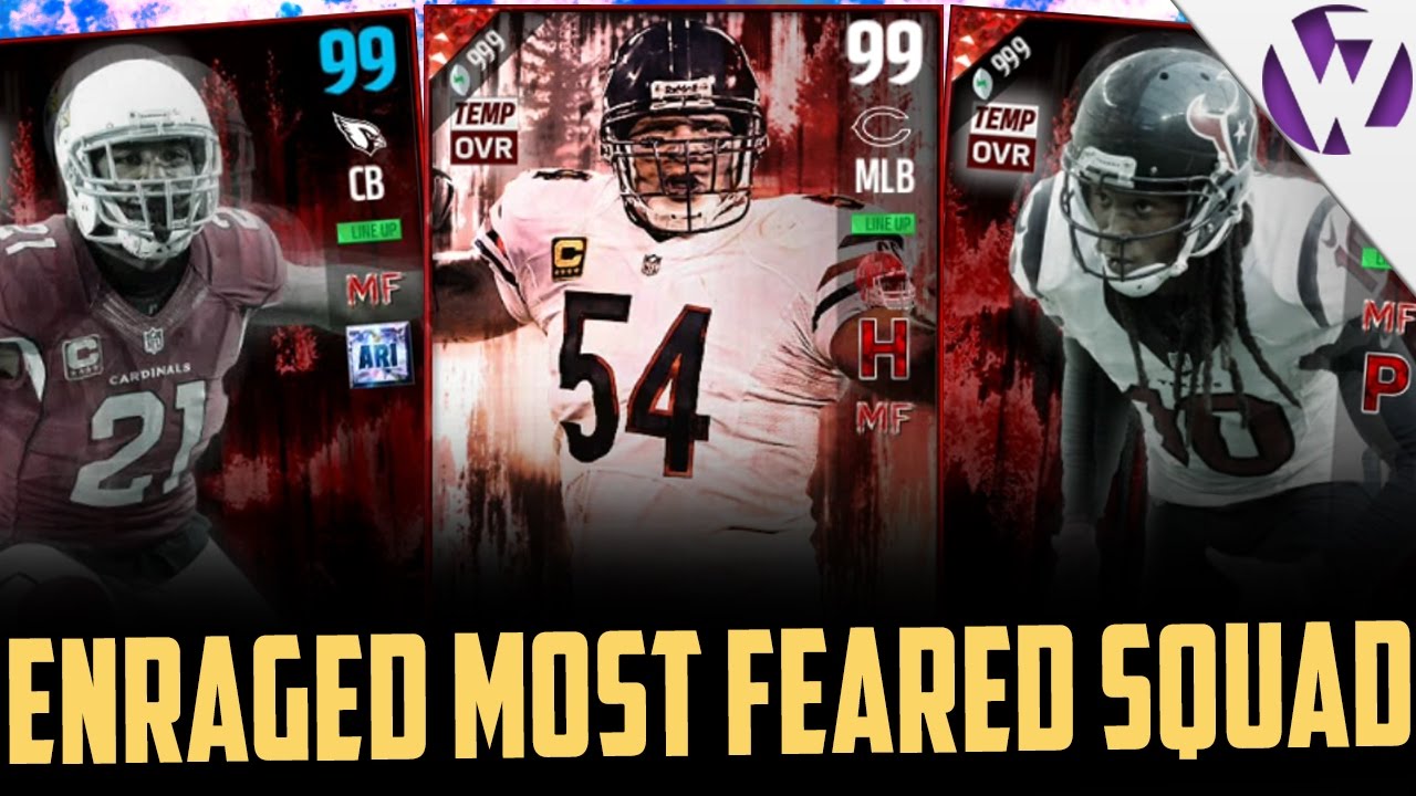97 OVERALL! FULL MOST FEARED LINEUP ENRAGED!!! - MADDEN 17 ENRAGED MOST FEARED GAMEPLAY
