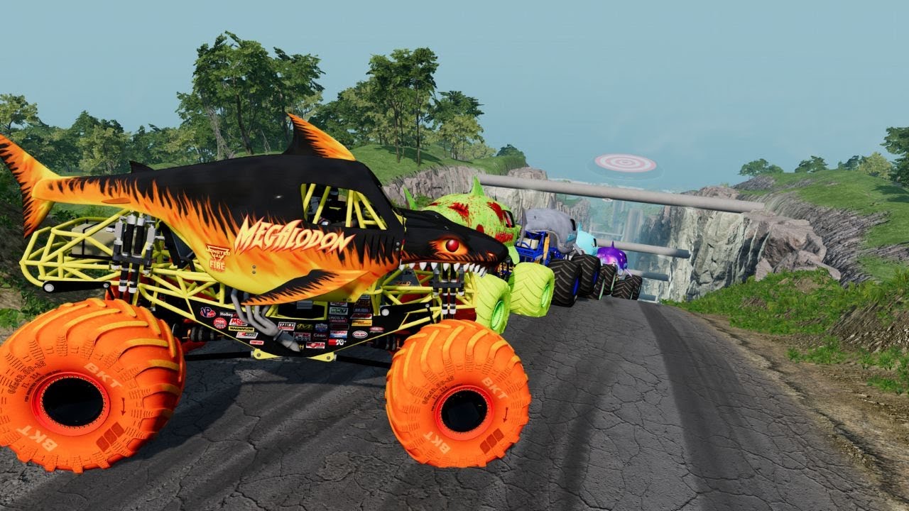 Epic High Speed Monster Truck Jumps & Crashes #54 BeamNG.Drive