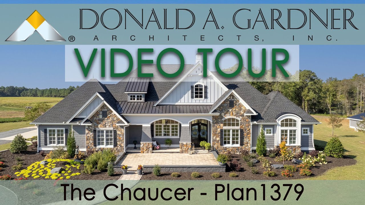Ranch house plan with European style | The Chaucer