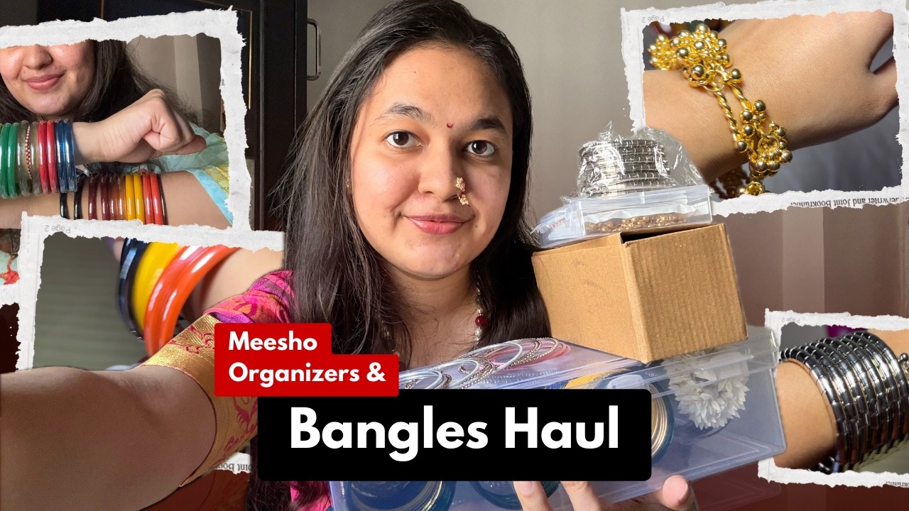 Meesho Bangles Haul 🎉 | Plain, velvet, Glass finish Bangles & Organizers