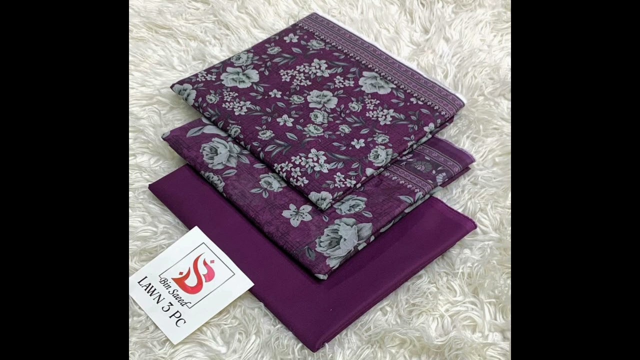 Костюм Bin Saeed Lawn из 3 предметов | Ткань Lawn с принтом и вуалевым шарфом | Летняя коллекция ...