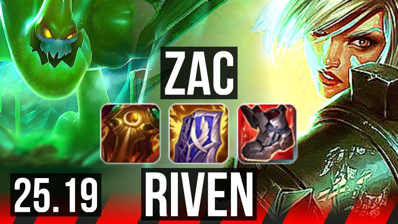 ZAC vs RIVEN (TOP) | 10/0/11, Legendary, 500+ games | EUW Master | 25.19