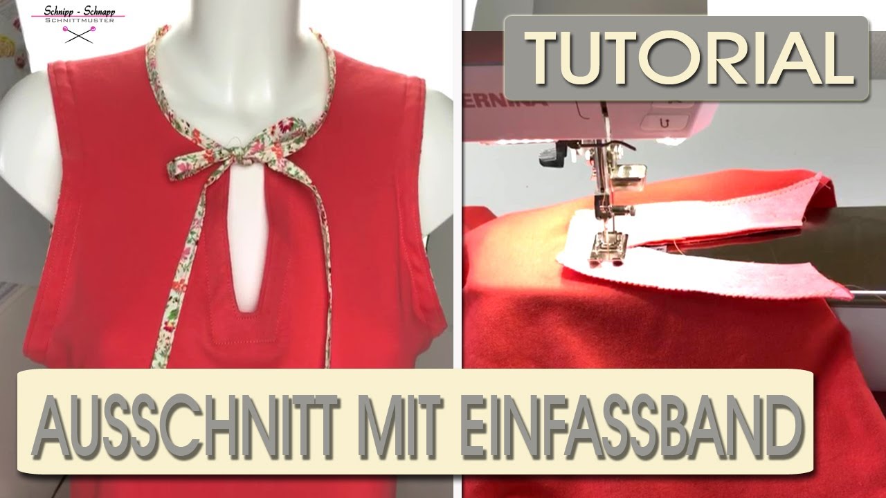 Halsausschnitt mit Beleg und Einfassband nähen