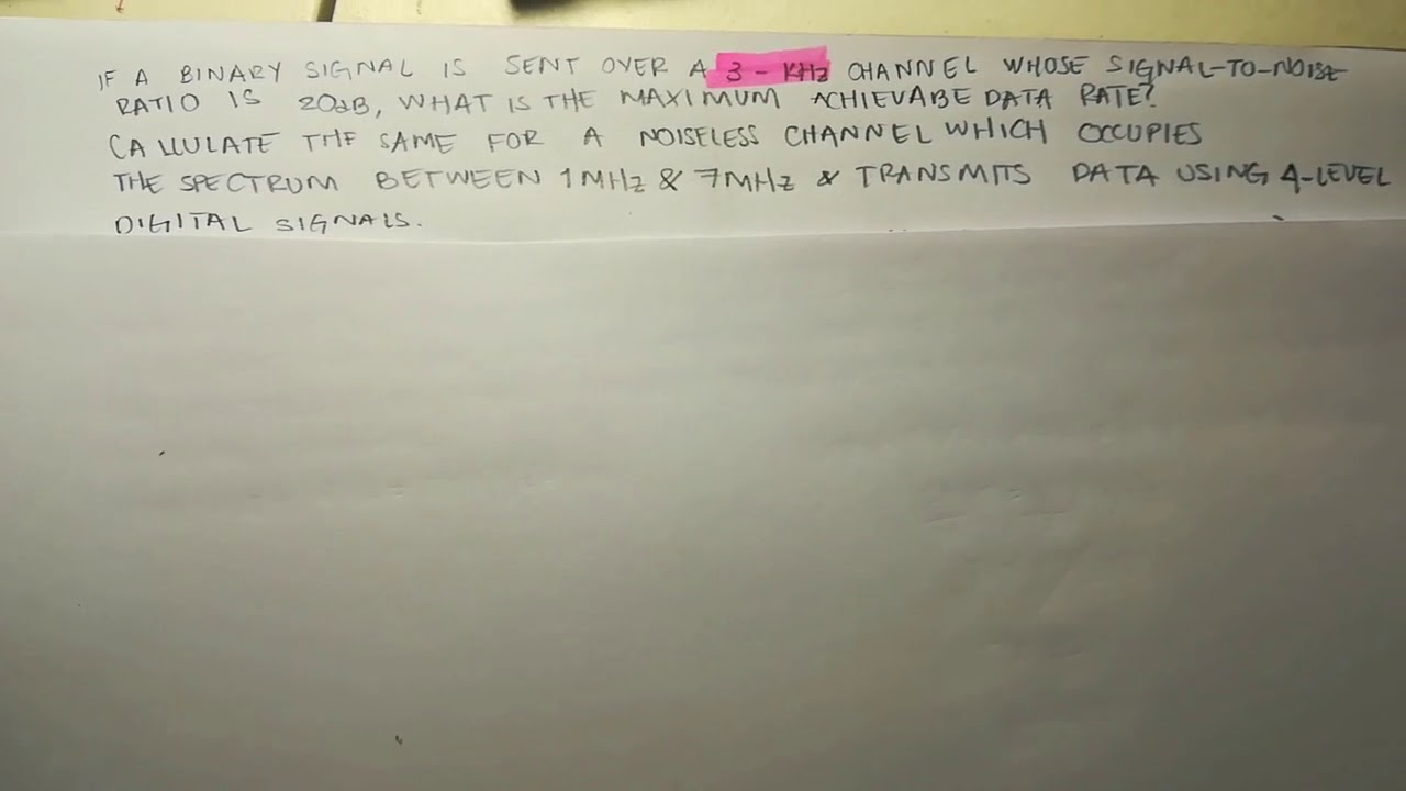 Nyquist and Shannon Problem/ Calculating MDR
