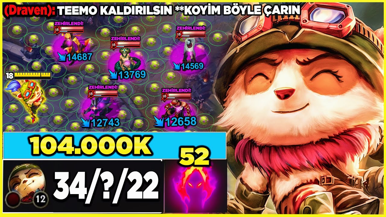 1200 YETENEK GÜCÜ TEEMO !! Q ATTIĞIM MEZAR YERİ BAKIYOR !!