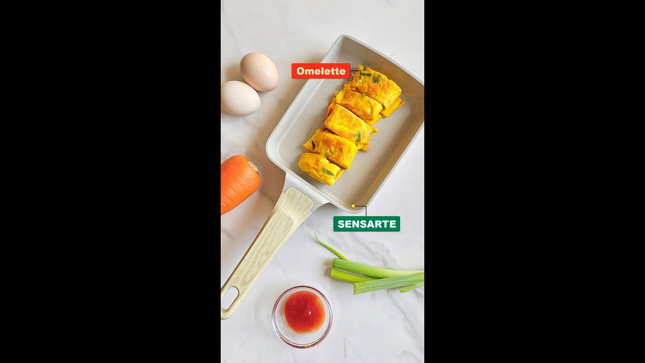 ☀️ Morning Mastery: Whip Up Tamagoyaki with SENSARTE Nonstick Japanese Omelette Pan! 🍳 #cooking