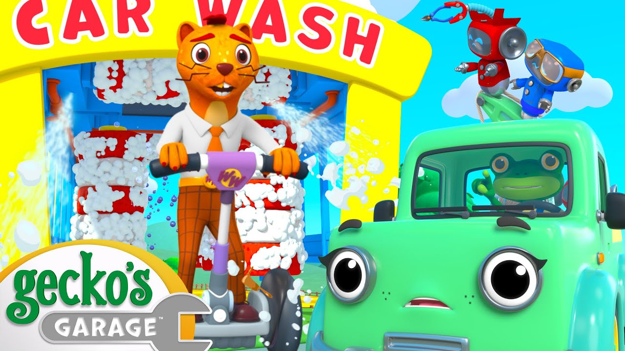 Runaway Car Wash | Gecko's Garage | Trucks For Children | Cartoons For Kids