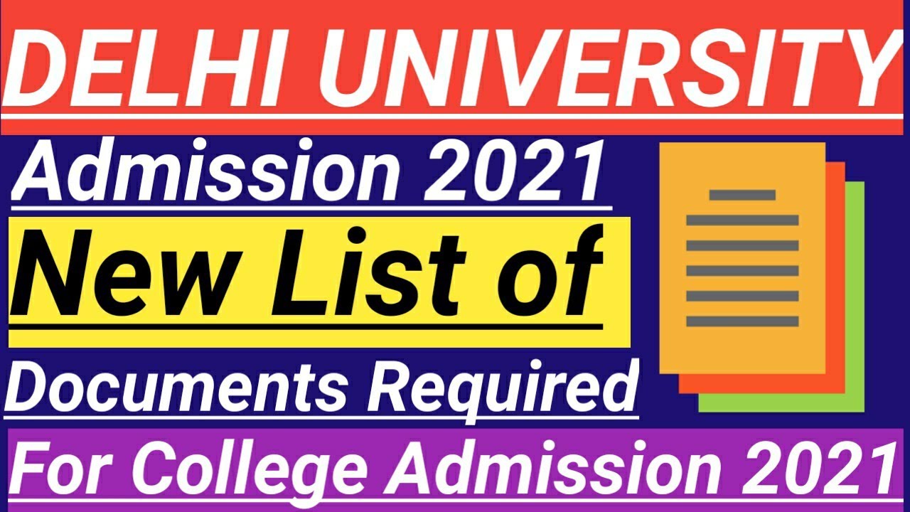 Delhi University Admission 2021 | List of Documents Required for DU Admission 2021 | Top 6 Documents