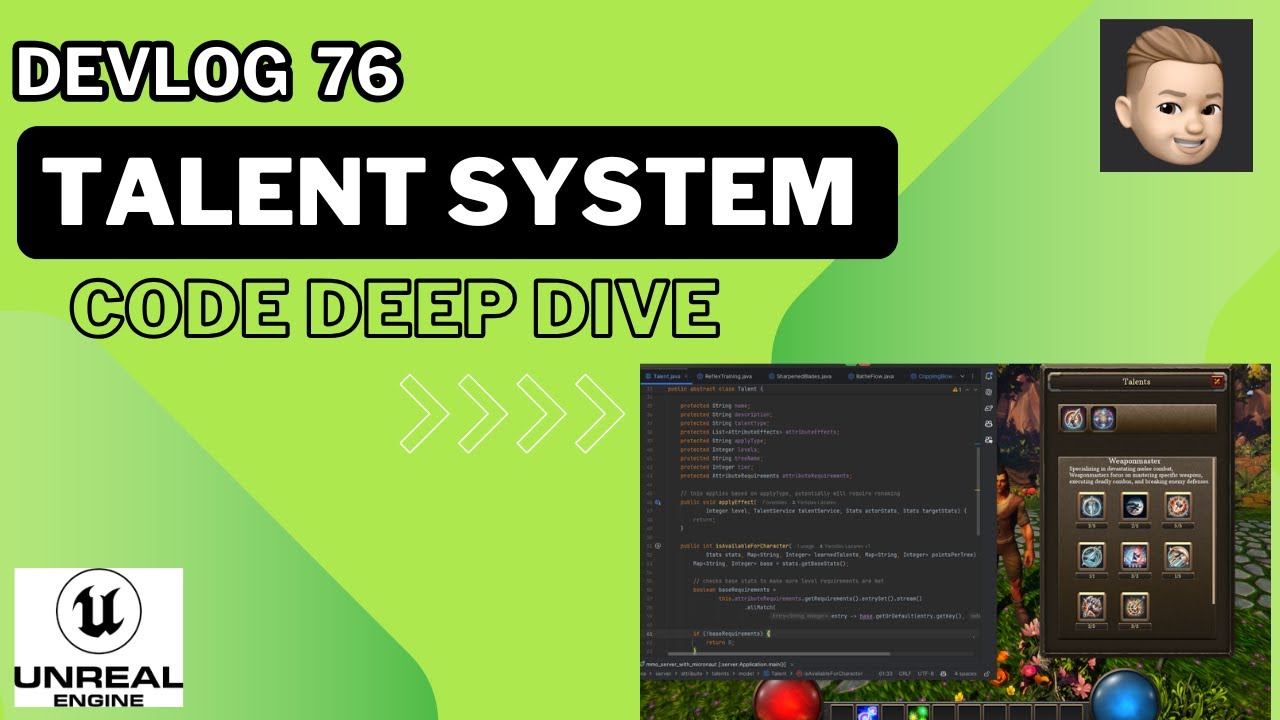 UE devlog: Talent system code dive (Java server)