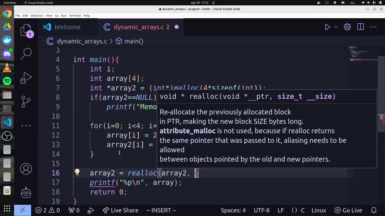 Arreglos Dinámicos en C