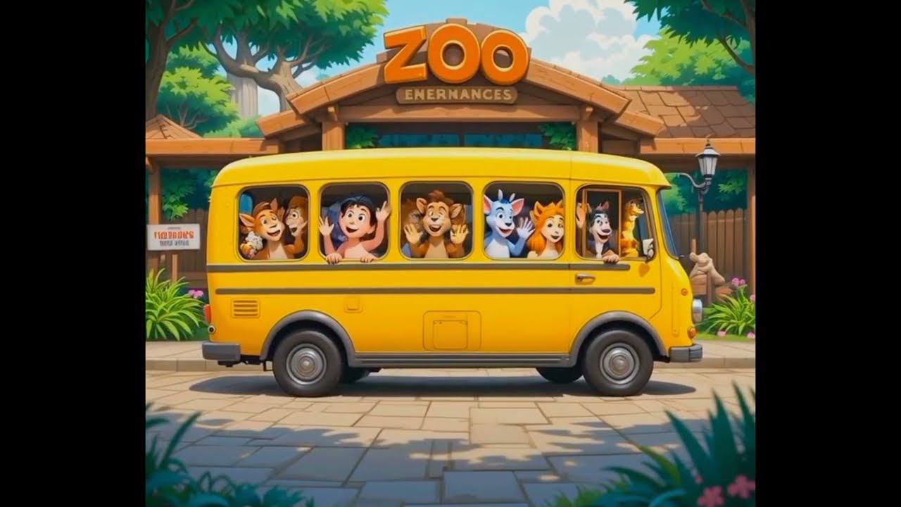 Wheels on the Bus Zoo Version 🚌🐵🦁 | Animal Song for Kids | Nursery Rhymes @pandatown-4u