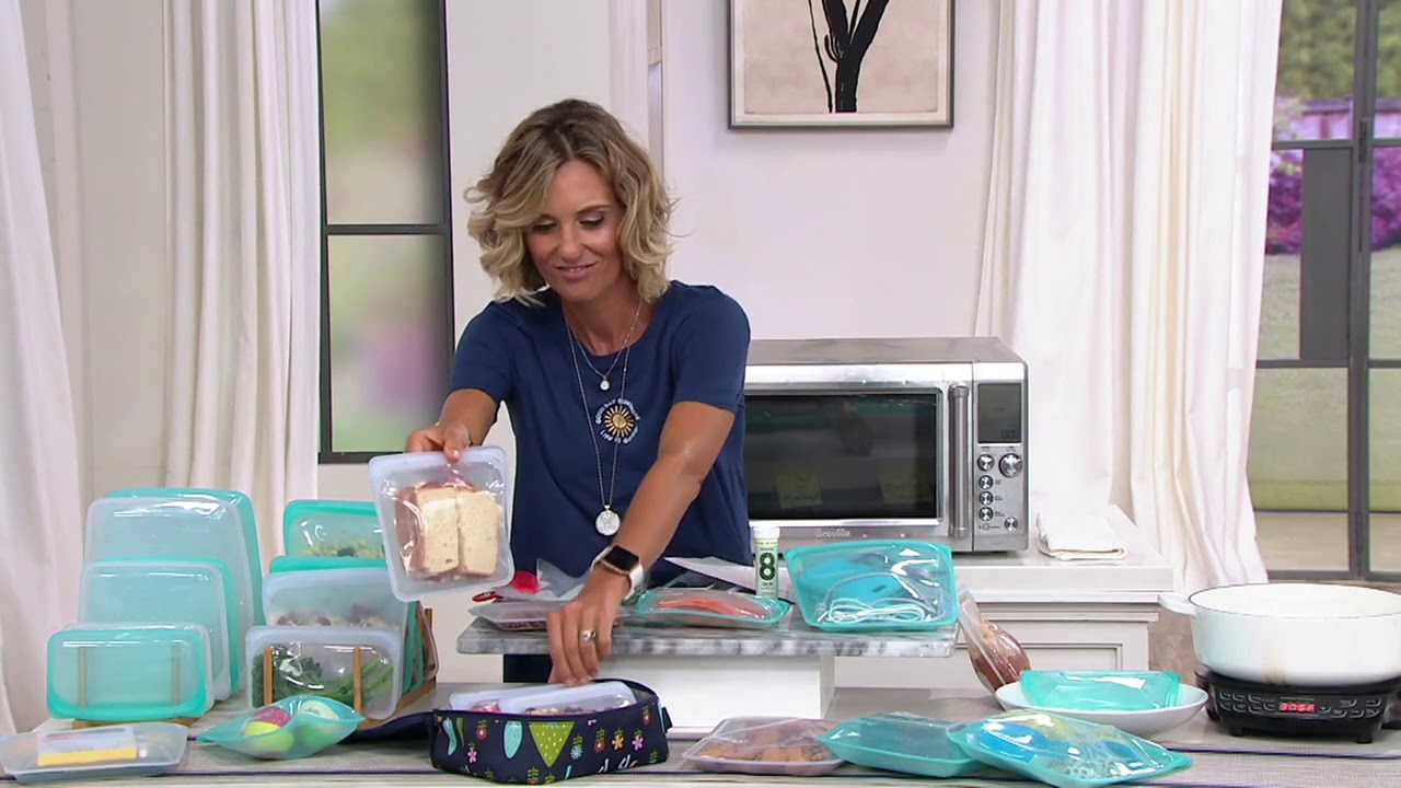 Stasher Set of 3 Core Reusable Silicone Storage Bags on QVC