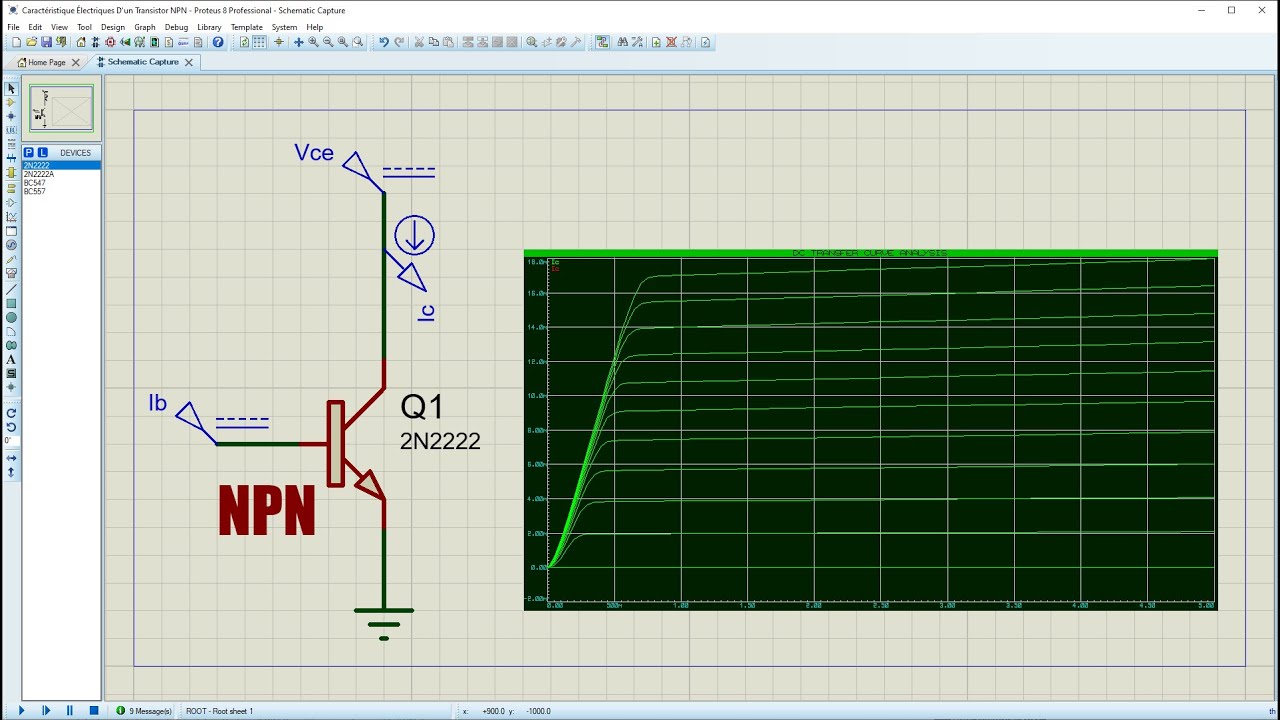 Comment Tracer La Caractéristique Électriques D'un Transistor NPN Sur Proteus 8