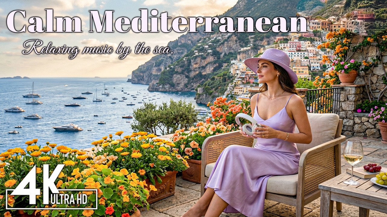🎶 Italian Vibes & Mediterranean Music 🎶  Relaxing Italian Coastline in 4K