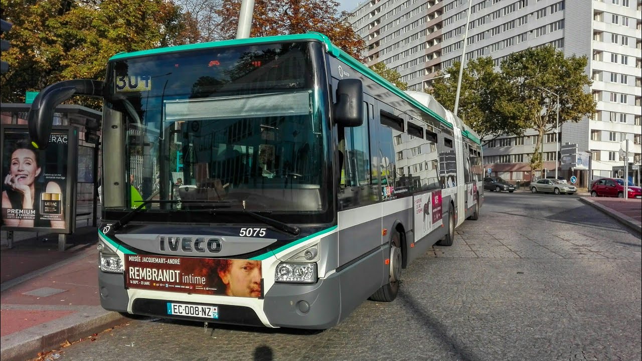 Ligne de bus RATP 304 | Iveco Urbanway 18 hybride N°5075