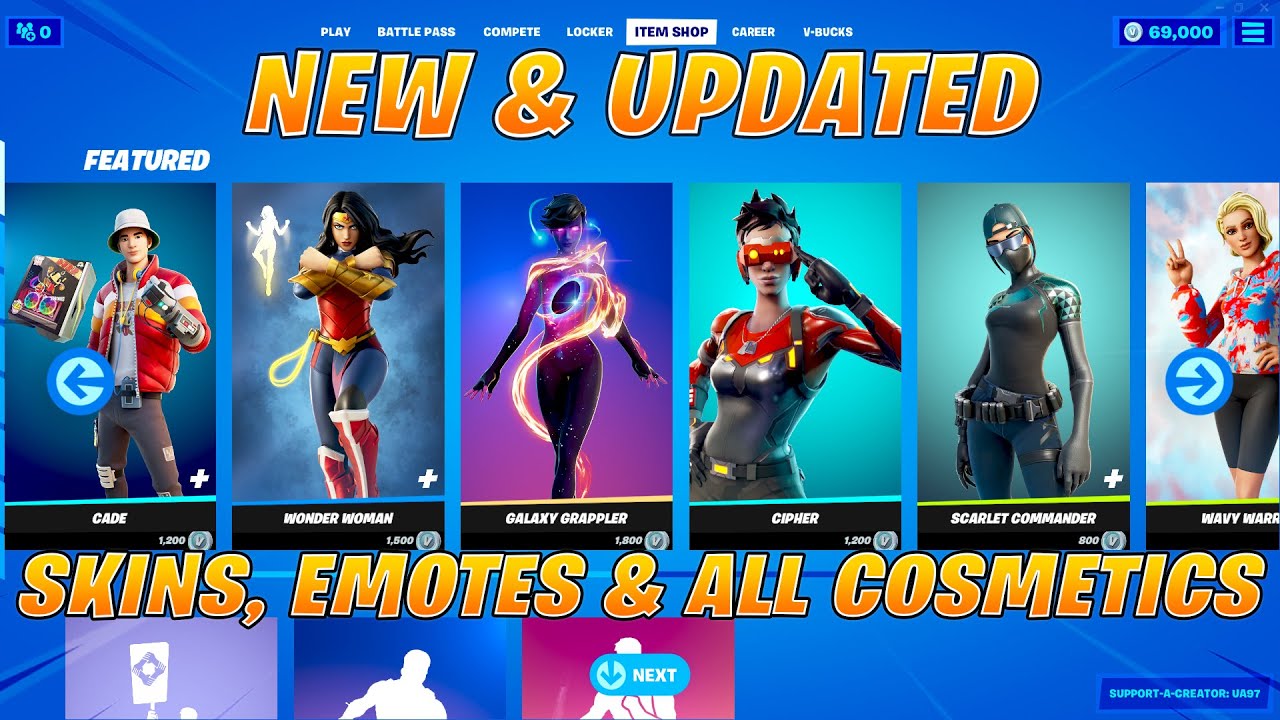 All New, Updated and Returning Skins, Emotes & Cosmetics Item Shop Showcase! Fortnite