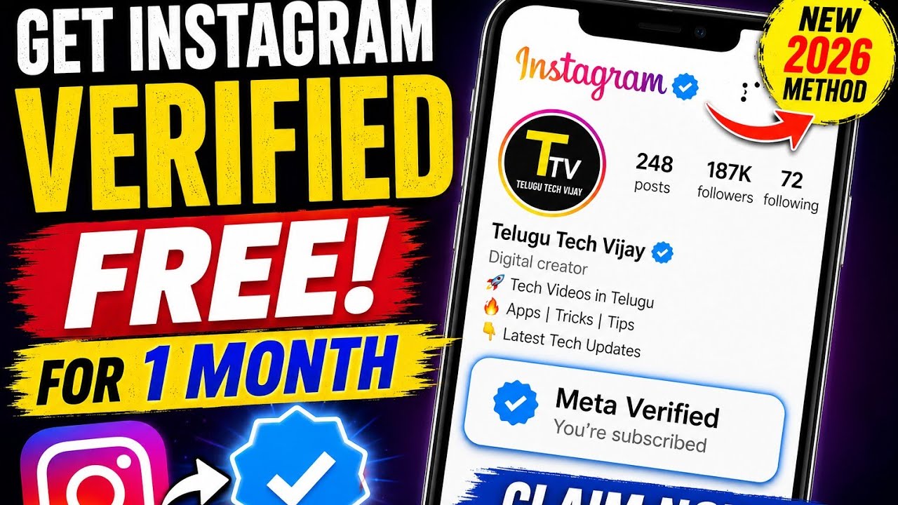 Get Instagram Verified FREE for 1 Month! 😱 Meta Verified Trial 2026