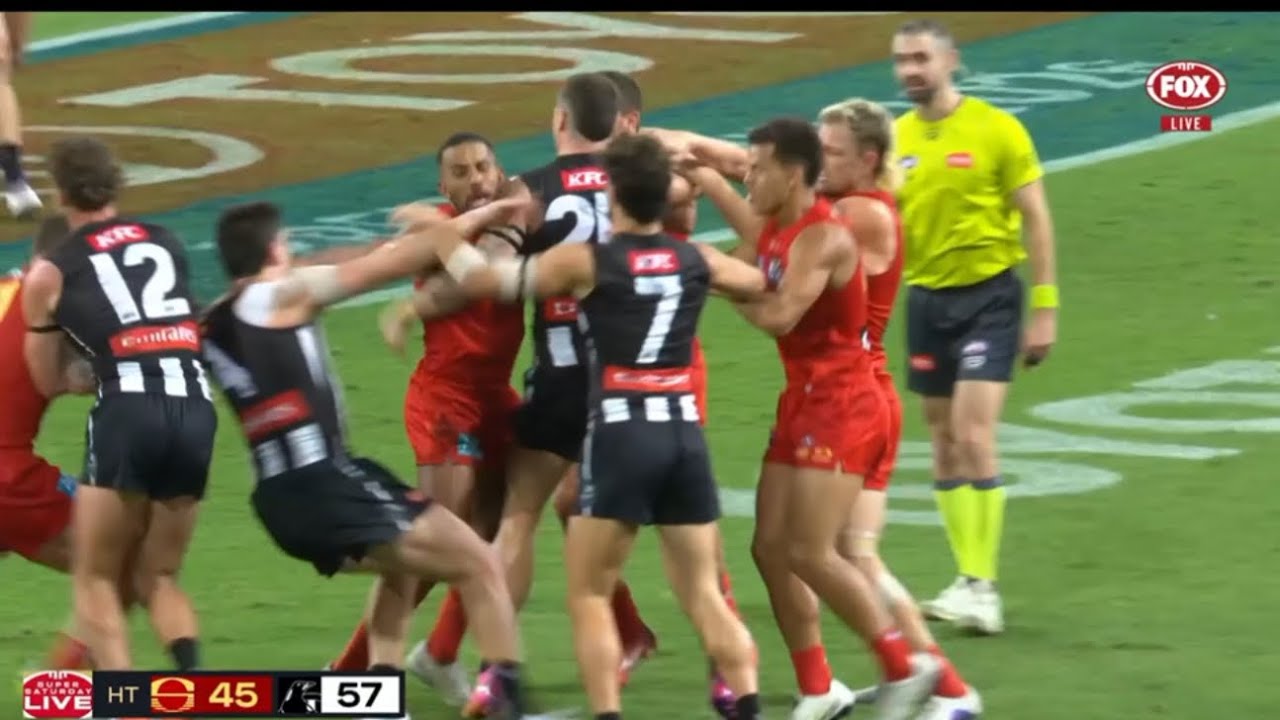 Brayden Maynard V Ben Long huge melee | Rnd 17 2026 AFL