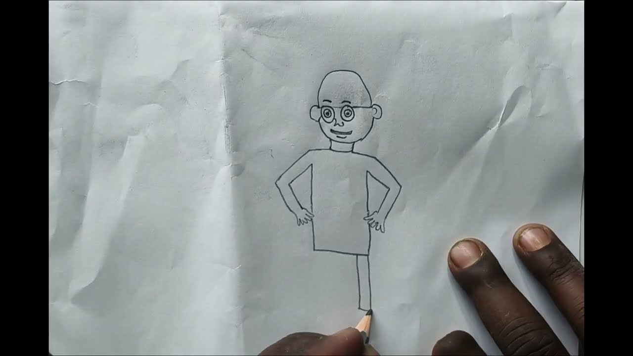 How to Draw Patlu from Motu Patlu | Easy Cartoon Drawing Step by Step