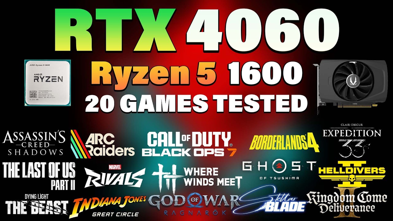 RTX 4060 + Ryzen 5 1600 | Tested 20 Games in 2026 | RTX 4060 Gaming Test
